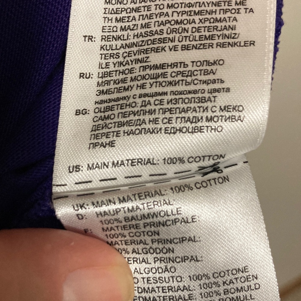 Adidas Classic Purple Tee with White Logo, Size Medium, Crewneck short sleeve - Picture 7 of 7